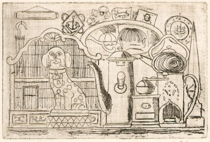 Karel Lek (1929-2020) - 20th Century Etching, Antique Shop Window Still Life
