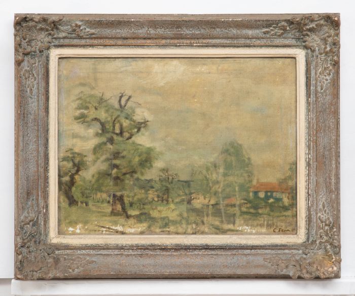Connie Fenn (1933-2001)  - Framed Mid 20th Century Oil, Landscape with Deer