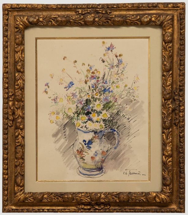 French School Early 20th Century Watercolour - Still Life of Daisies