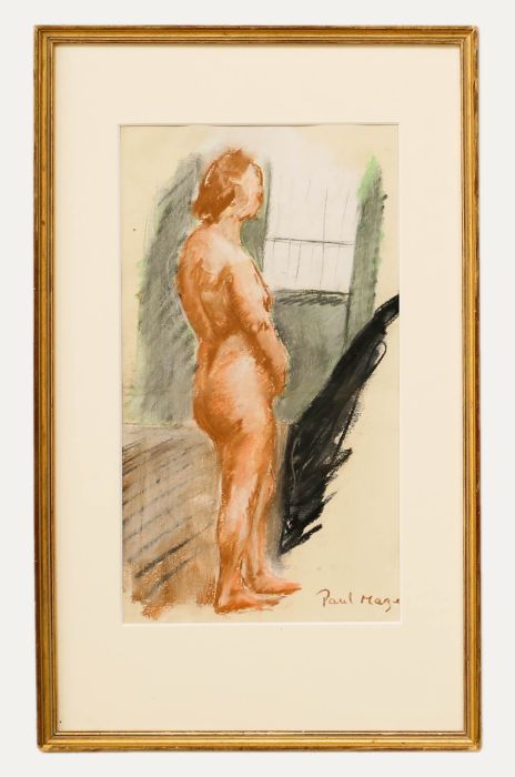 Paul Lucien Maze (1887-1979) - Framed Mid 20th Century Pastel, Standing Nude