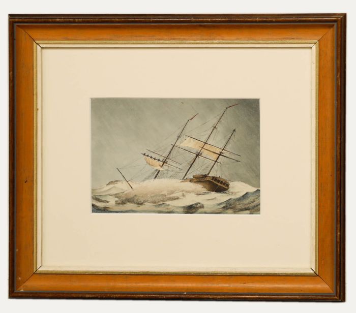 Attrib. R. Warren Vernon  - Late 19th Century Watercolour, Listing in Rough Sea