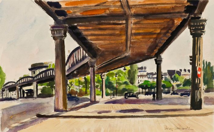 Georges Pacouil (1903-1996) - Mid 20th Century Watercolour, Sur les Toits