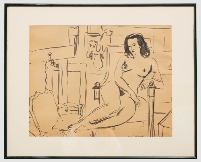 Georges Pacouil (1903-1996) - Mid 20th Century India Ink, Recumbent Nude