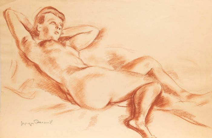 Georges Pacouil (1903-1996) - Mid 20th Century Sanguine, Relaxed Poise