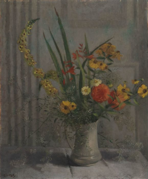 S. G. Kelly - Mid 20th Century Oil, Still Life of Flowers in a Vase