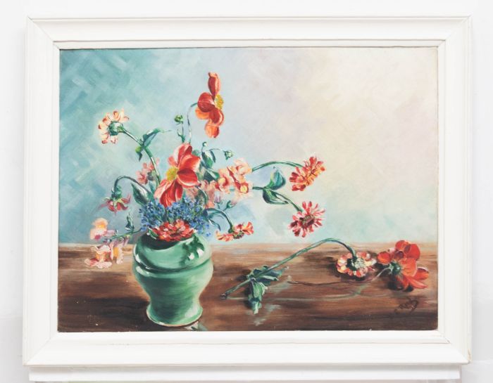 B. E. Reed - Framed Mid 20th Century Oil, A Few Garden Flowers