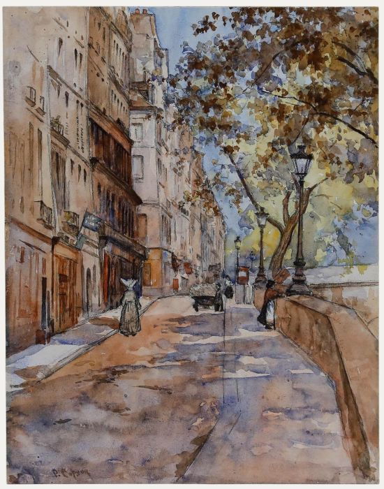 Arthur Paul Copson (1881-1916) - Early C20th Watercolour, A Parisian Street 