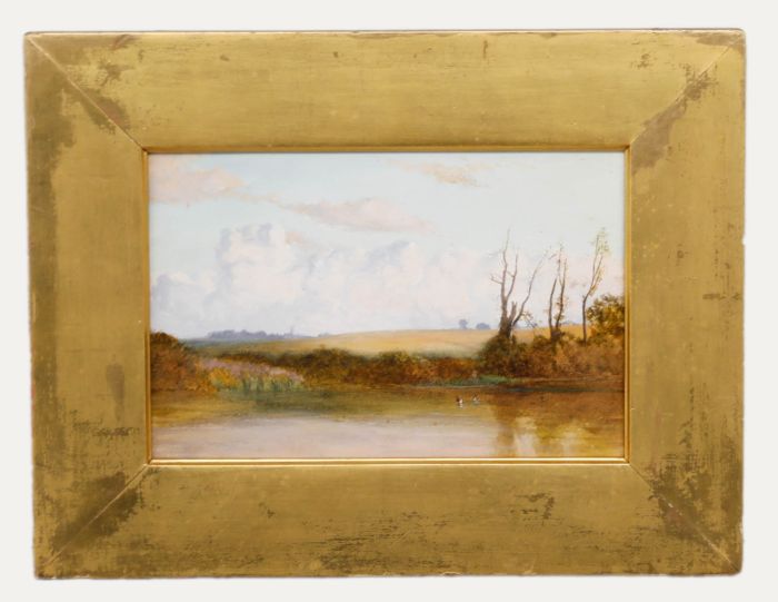 Framed Late 19th Century Watercolour - Ducks on the River