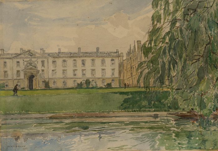 Mary McCrossan (1865-1934) - 1926 Watercolour, King's College from the River