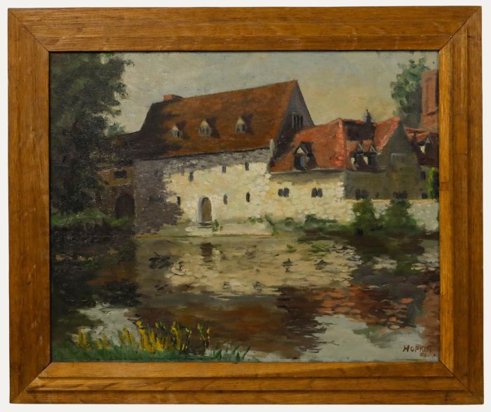 W. W. Hopkin - Framed Mid 20th Century Oil, The Friary, Aylesford, Kent