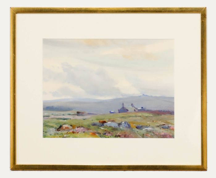 Frank Richards RBA (1863-1935) Newlyn School - Framed Watercolour, Moors Edge
