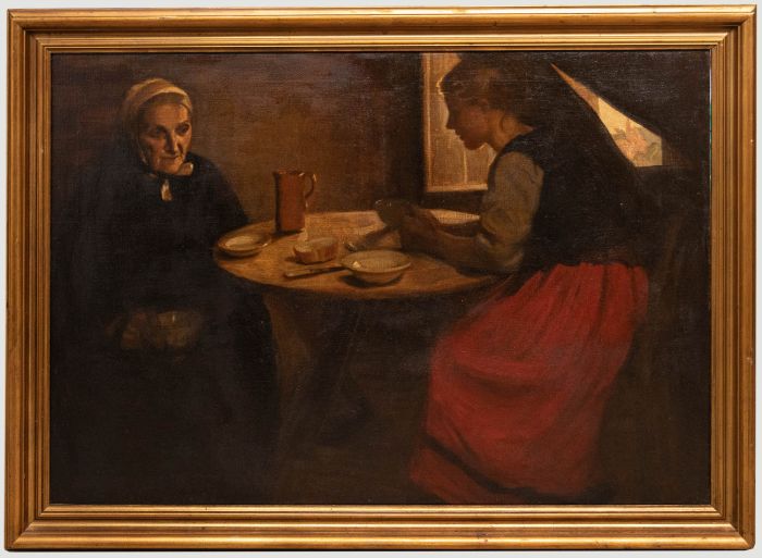 19th Century Oil - Breaking Bread