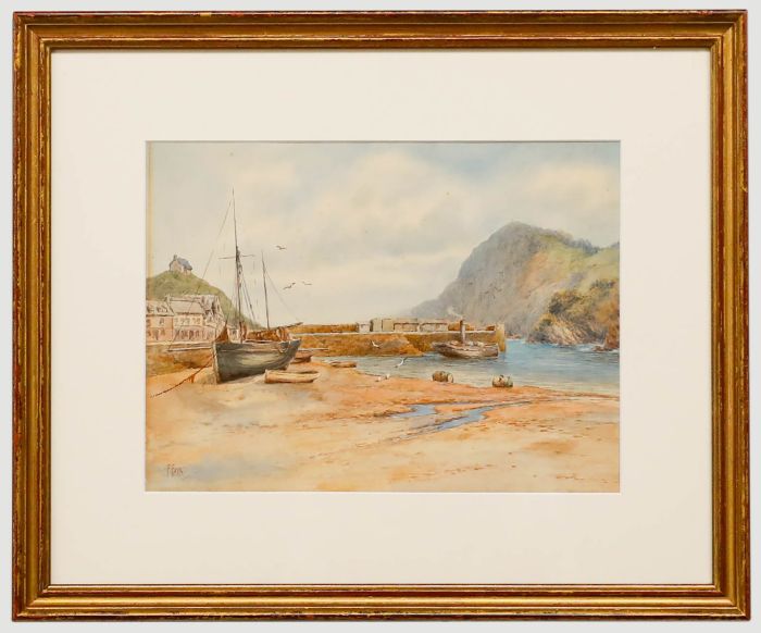 F. Parr - Framed Early 20th Century Watercolour, The Harbour Wall at Ilfracombe