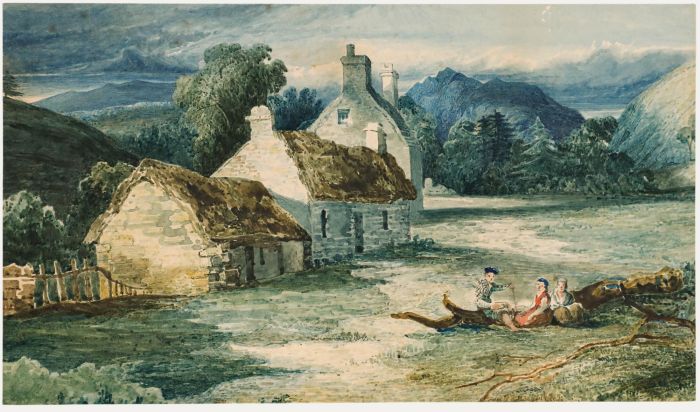 Mid 19th Century Watercolour - Highland Cottage