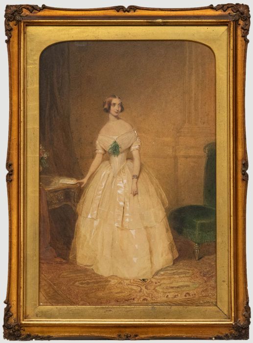 R. Easton  - 19th Century Watercolour, Portrait of Charlotte Mary Butler