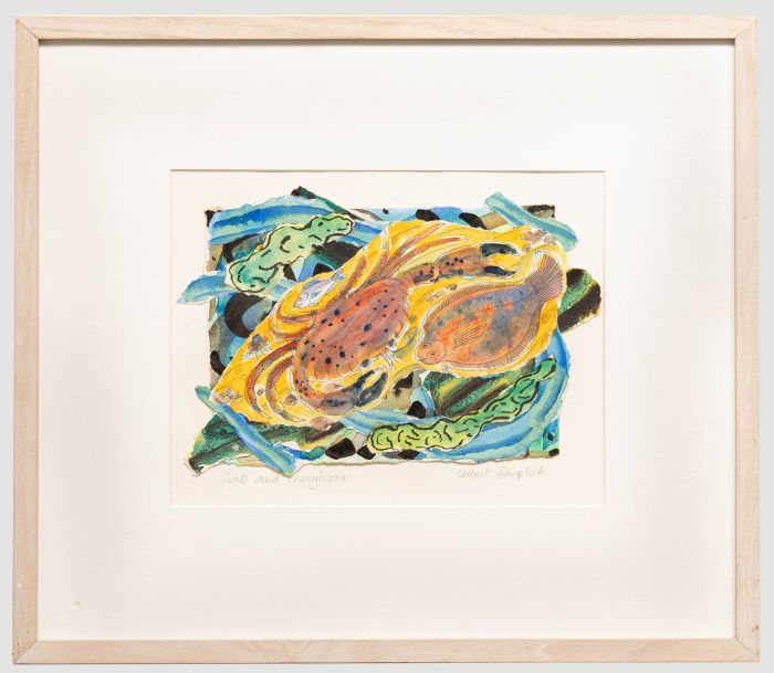 Albert Duplock  - Contemporary Watercolour, Crab and Neighbour