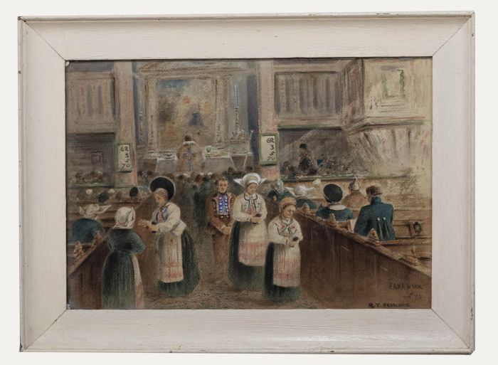 Robert Taylor Pritchett (1828-1907) - 1875 Watercolour, Fana Kirke Church