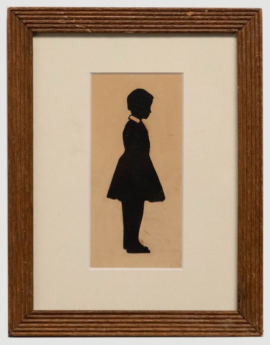 Framed Late 19th Century Cut Paper Silhouette - Victorian Girl in Profile
