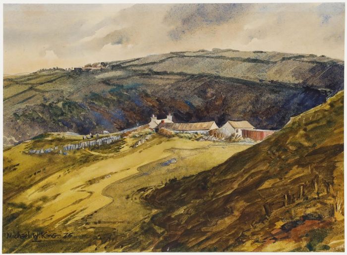 Michael W. King (b.1928) - 1975 Watercolour, Farm in the Dales