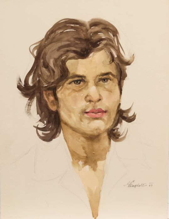 E.P. Clapholt - 1967 Watercolour, Portrait of a Handsome Man