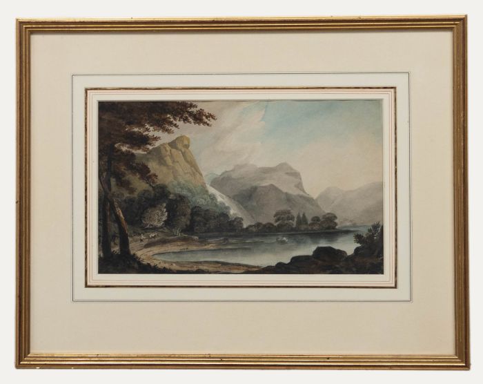 19th Century Watercolour - Mountain Lake
