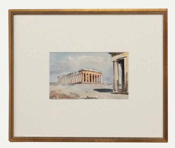Framed Mid 20th Century Watercolour - The Acropolis