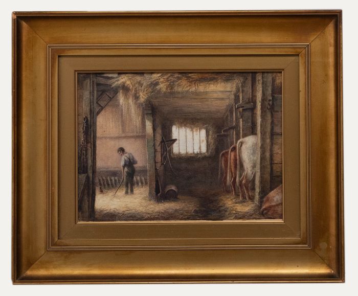 William Woolard (fl.1883-1908) - Late 19th Century Watercolour, The Cowshed