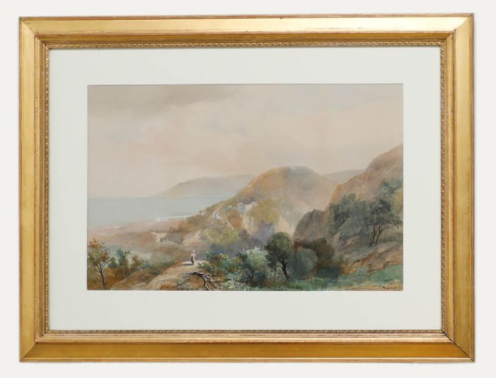 James Vivien de Fleury (1847-1902) -Watercolour, Plemont Point, Jersey