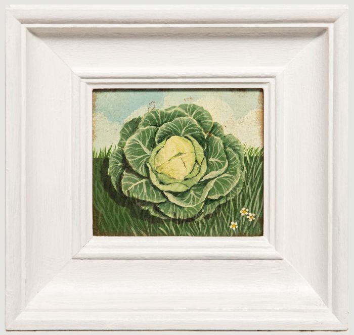 Jane Robinson - Framed Contemporary Oil, Cabbage from the Patch