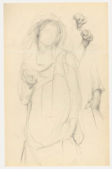 Attrib. John Cluysenaar (1899-1986) - Graphite Drawing, Study of a Hooded Lady 