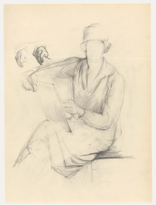 Attrib. John Cluysenaar (1899-1986) - Graphite Drawing, Study of an Artist