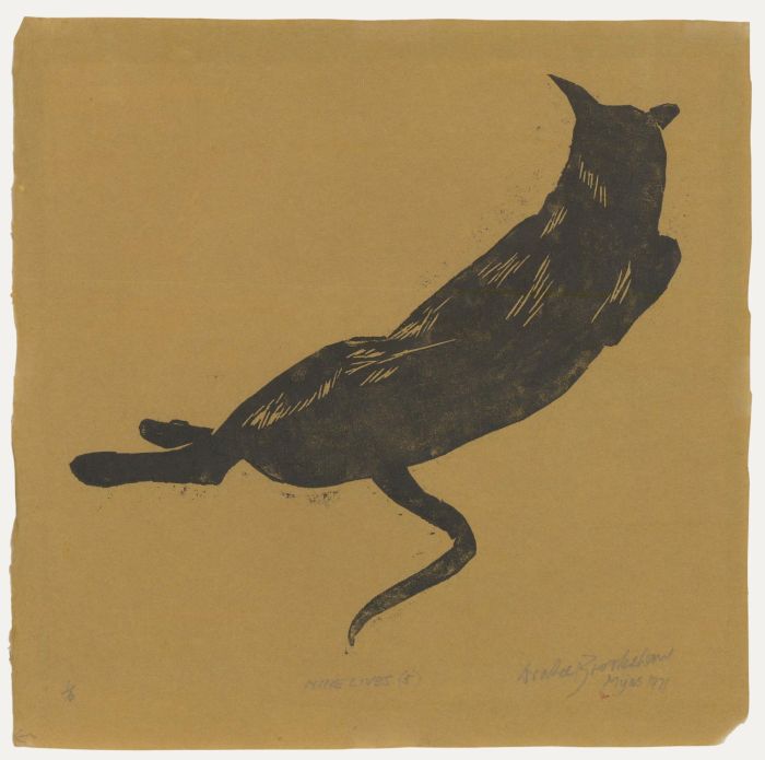 Percy Drake-Brookshaw (1907-1993) - 1971 Woodcut, Nine Lives 5