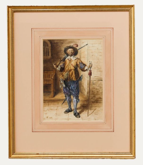 John R. Ballantyne (1815-1897) - Framed Watercolour, The Arquebusier