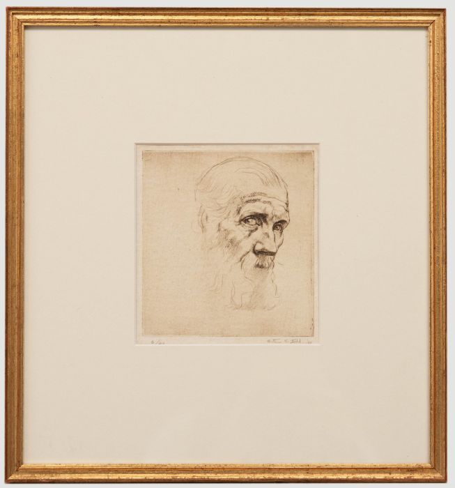 Arthur R. Todd RA (1891-1966) - Framed Etching, Portrait of an Old Man
