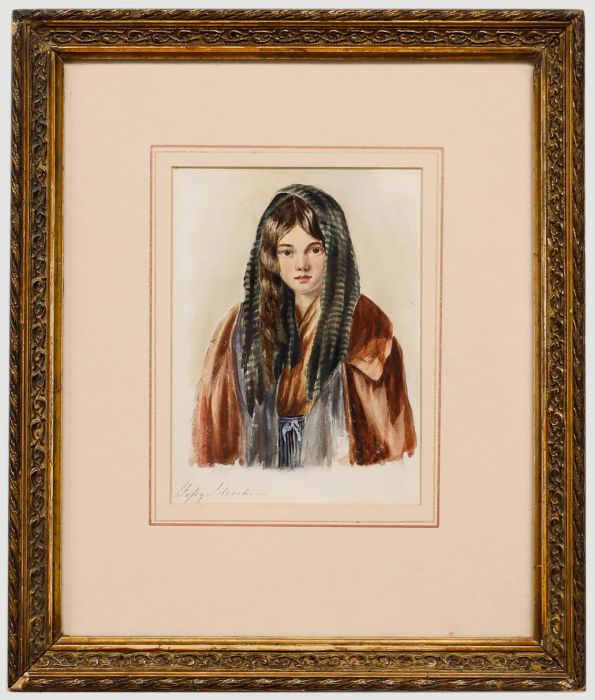 Betsy Sylvester - Late 19th Century Watercolour, Portrait Of A Rural Girl