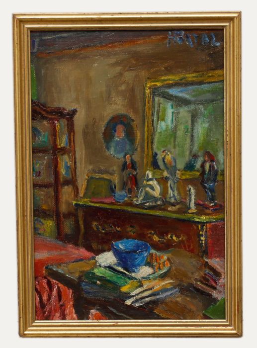 Henry Portal (1890-1982) - 1959 Oil, French Interior with a Blue Bowl