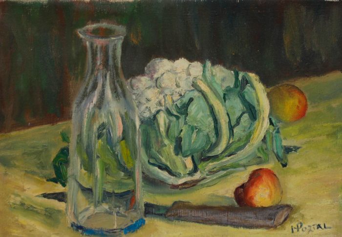 Henry Portal (1890-1982) - 1948 Oil, Cauliflower and Tumbler