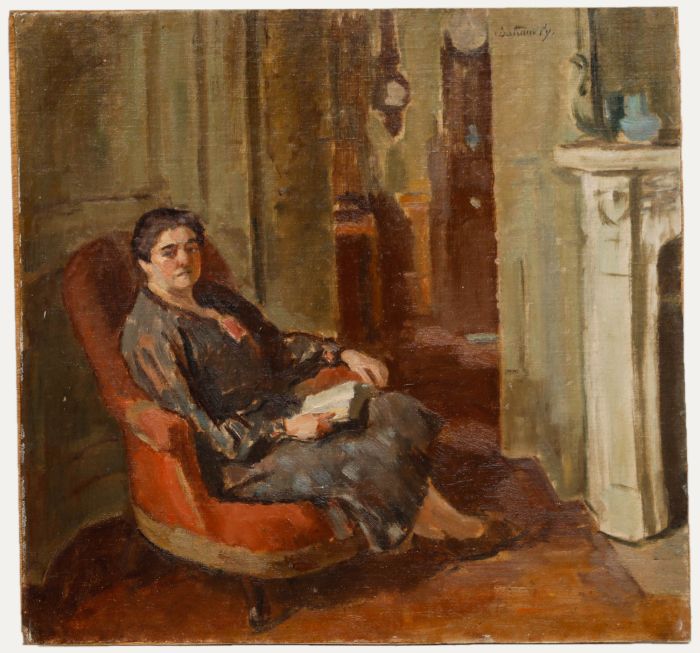 Bertrand Py (1895-1973) - Mid 20th Century Oil, Portrait of a Woman Reading