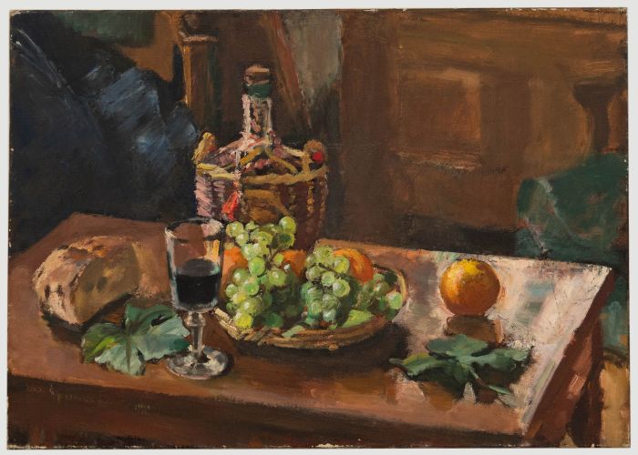 Georges Pacouil (1903-1996) - Mid 20th Century Oil, Still Life with Grapes