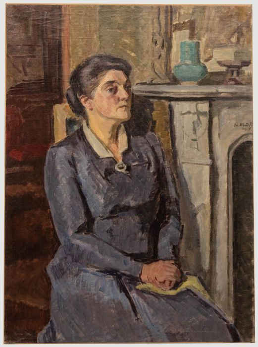 Bertrand Py (1895-1973) - Mid 20th Century Oil, Portrait of a Lady by the Fire