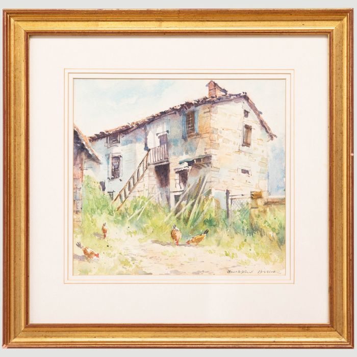 Chris Hollick (b.1946)  - 20th Century Watercolour, Barn in South West France