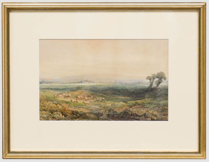 Framed Late 19th Century Watercolour - Summer Grazing