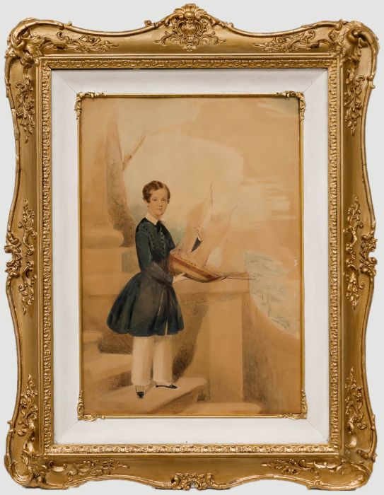 Late 19th Century Watercolour - A Boy and His Boat