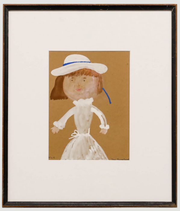 Toni Burghart (1928-2008) - Mid 20th Century Gouache, Girl in a White Dress