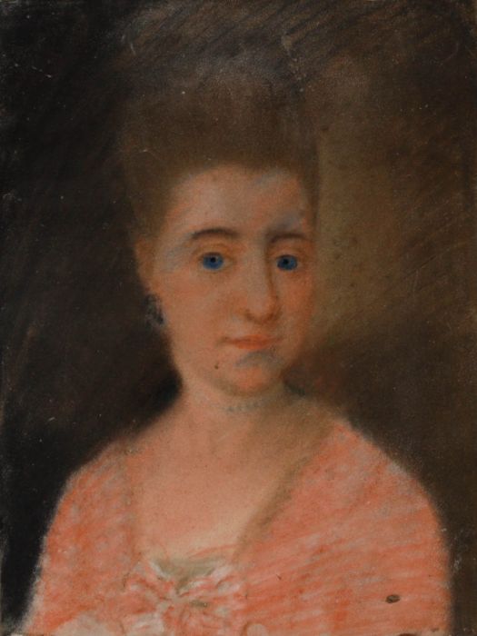 Dutch School Early 19th Century Pastel - Portrait of a Lady in Pink