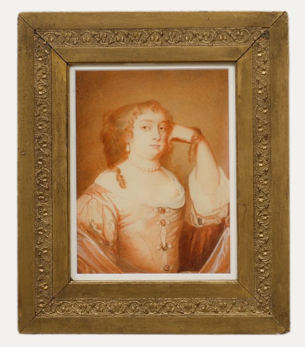 20th Century Watercolour - Lady in Sanguine