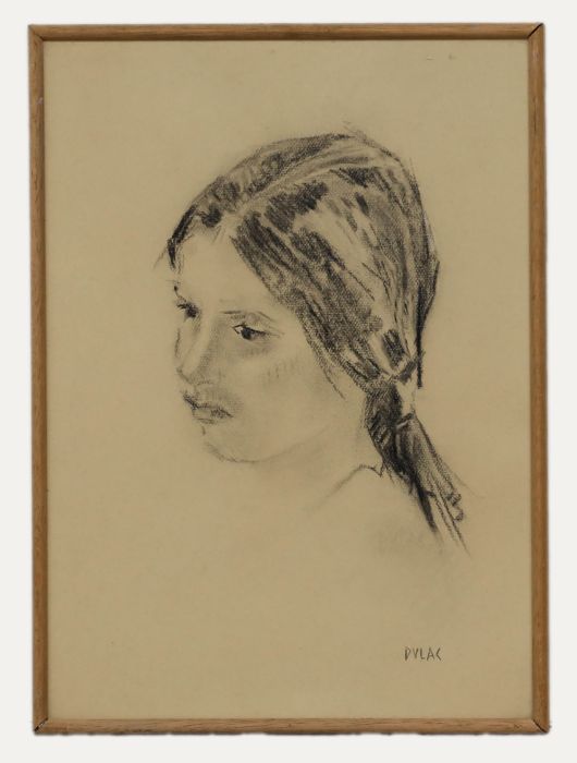 Jean Dulac (1902-1968) - Framed Mid 20th Century Charcoal Drawing, L'enfant