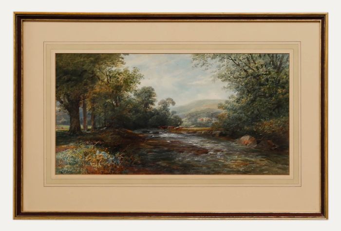 A. Fisher - Framed Late 19th Century Watercolour, The Wye at Rhayader