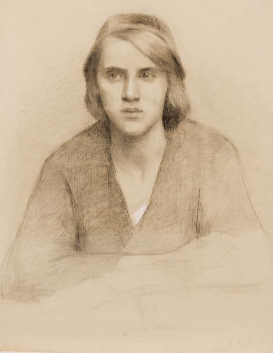 G. Querville - Early 20th Century Graphite Drawing, Portrait of a Woman