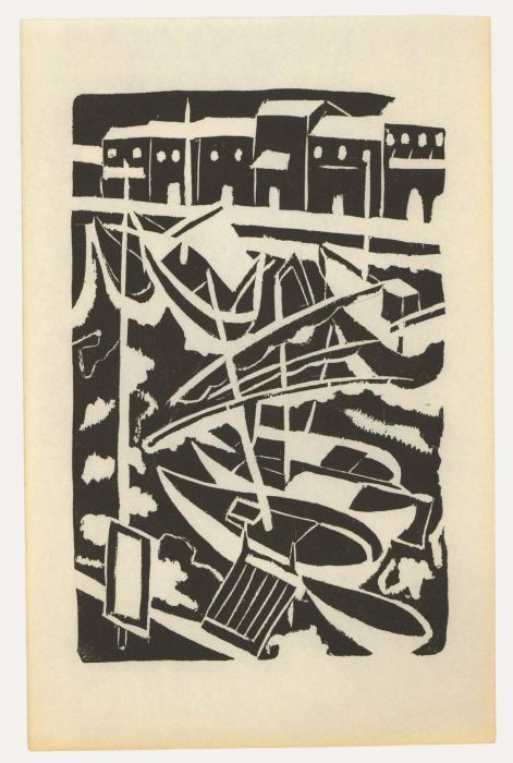 Albert Masri (1927-2020) - Mid 20th Century Woodcut, View From the Harbour